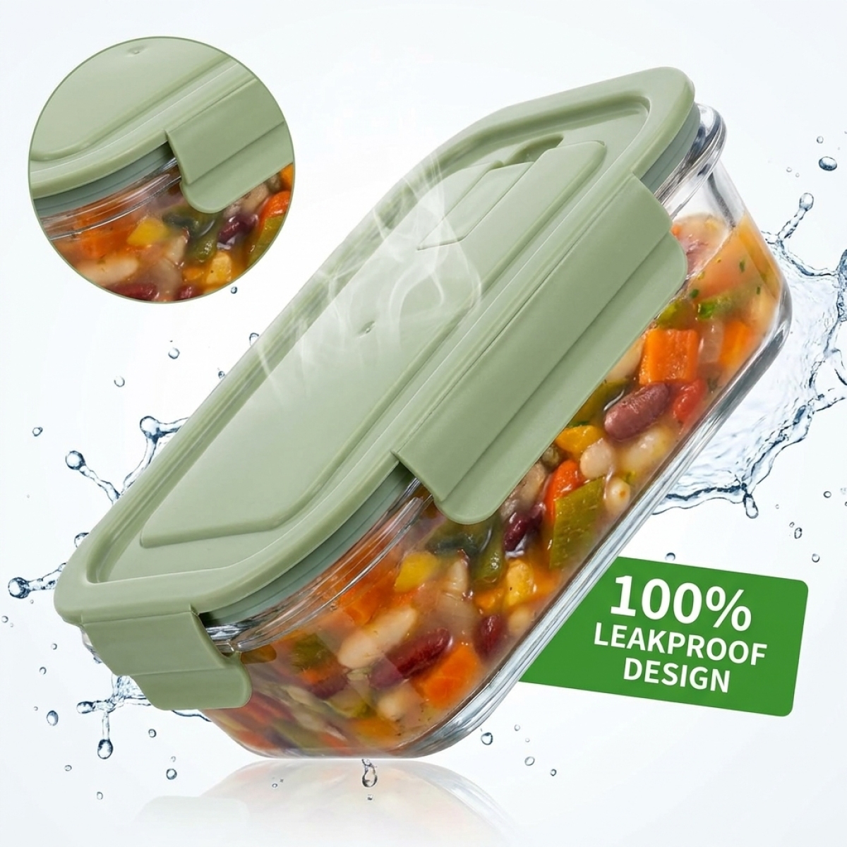 Borosilicate glass lunch box w - Food Storage Glass Box avaliação e preço