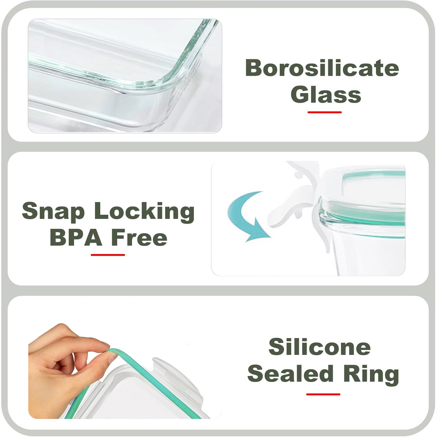 8-Pack Airtight Glass Food Sto - Food Storage Glass Box avaliação e preço
