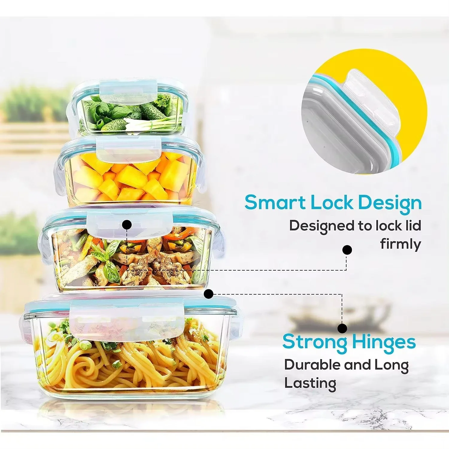 Glass Lunch Box Food Storage C - Food Storage Glass Box avaliação e preço