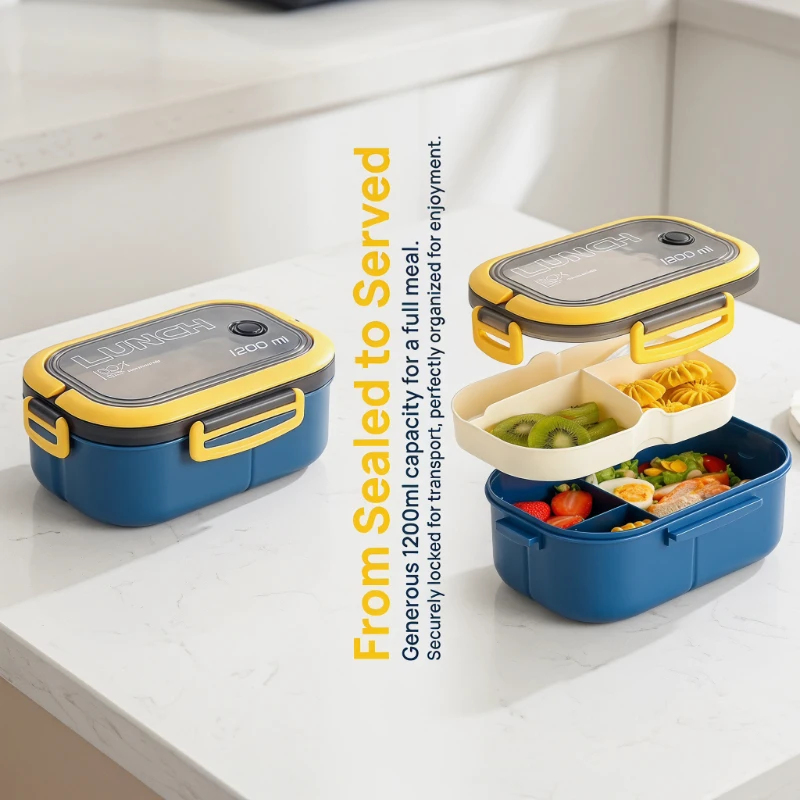 2 Layer Bento Lunch Box With I - Food Storage Hiking avaliação e preço