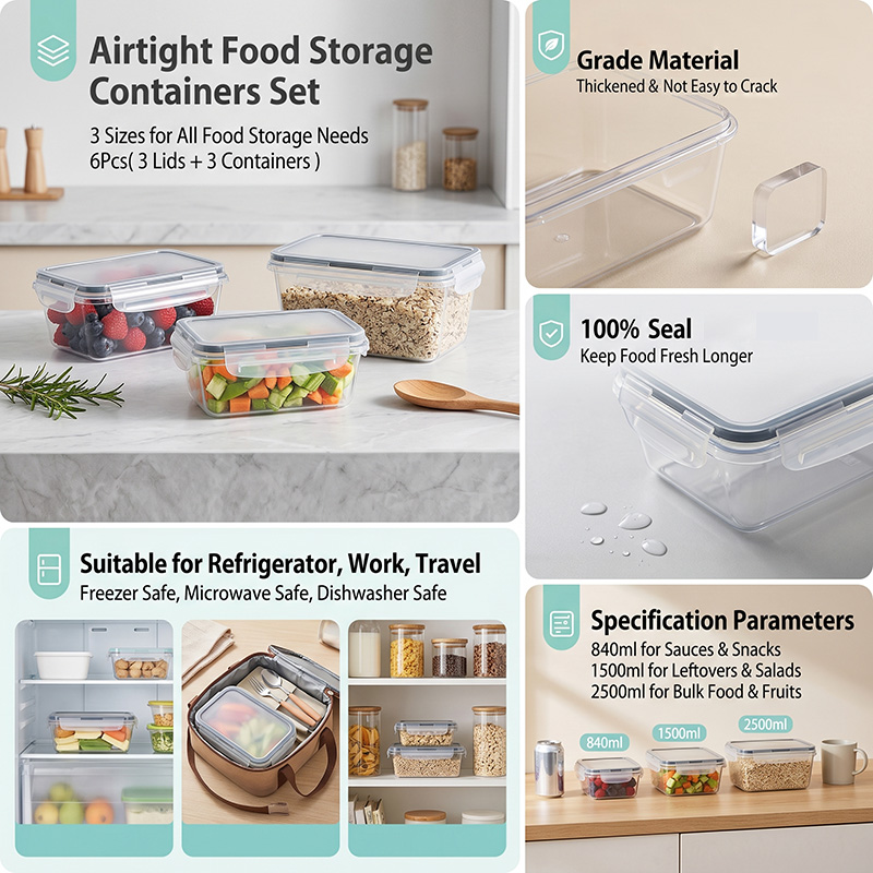 34PCS-Assorted Size Airtight F - Food Storage Boxes With Lids avaliação e preço