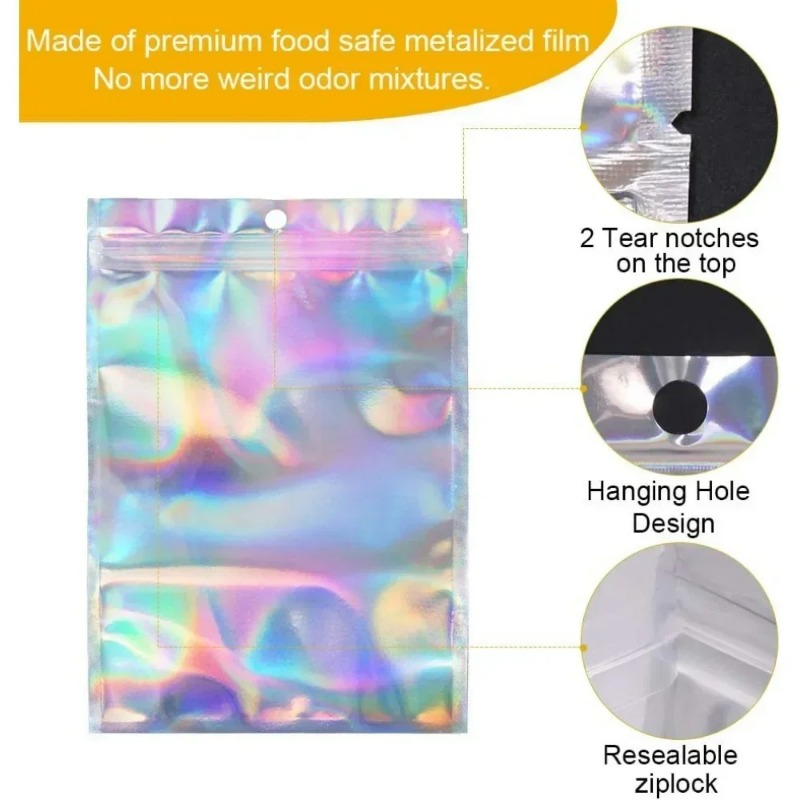 Laser Sealing Bags Holographic - Food Storage Plastic Bag avaliação e preço