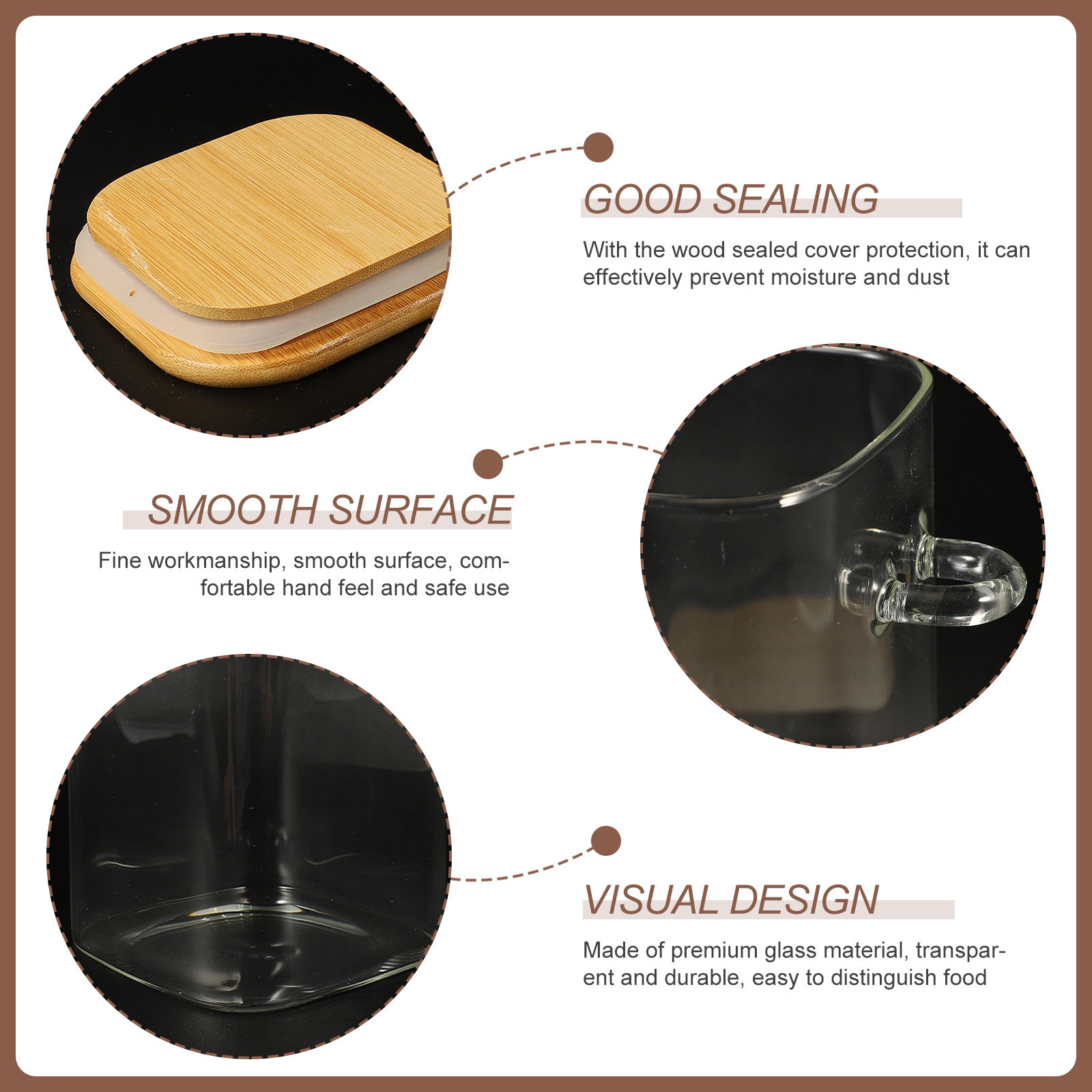 1Set Square Airtight Glass Foo - Food Storage Airtight avaliação e preço