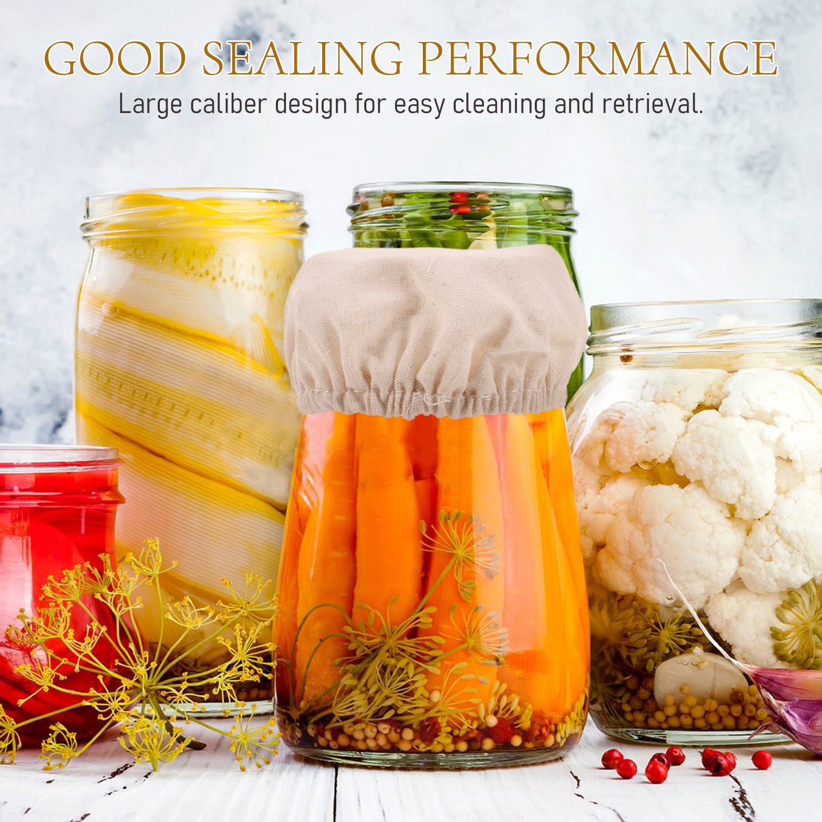 5Pcs Storage Jar Covers Cotton - Food Storage And Safety avaliação e preço